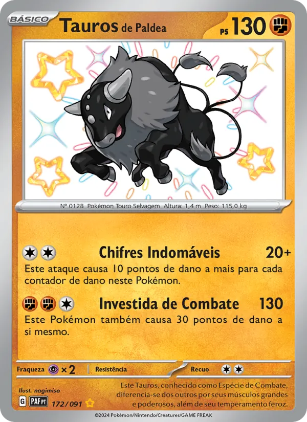 Tauros de Paldea (Paldean Fates #172/91)
