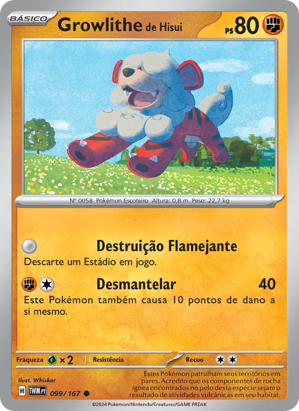 Growlithe de Hisui (Twilight Masquerade #099/167)