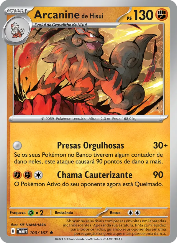 Arcanine de Hisui (Twilight Masquerade #100/167)