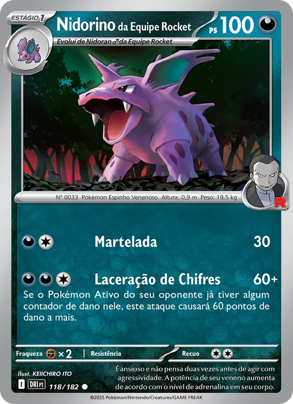 Nidorino da Equipe Rocket (Destined Rivals #118/182)