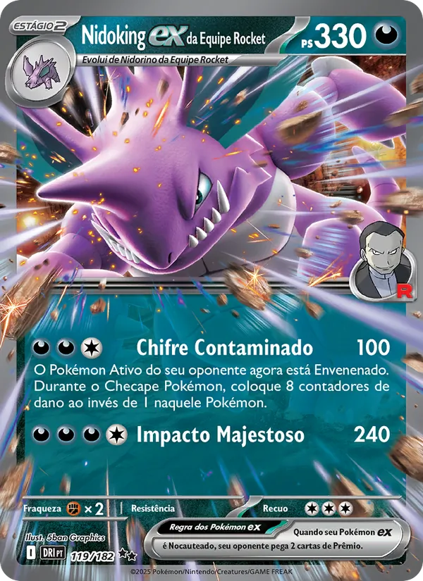 Nidoking ex da Equipe Rocket (Destined Rivals #119/182)