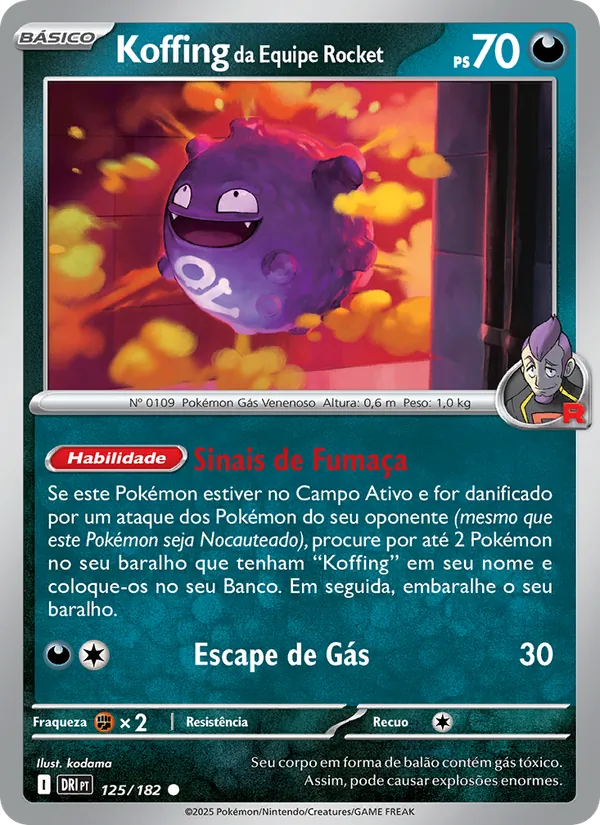Koffing da Equipe Rocket (Destined Rivals #125/182)
