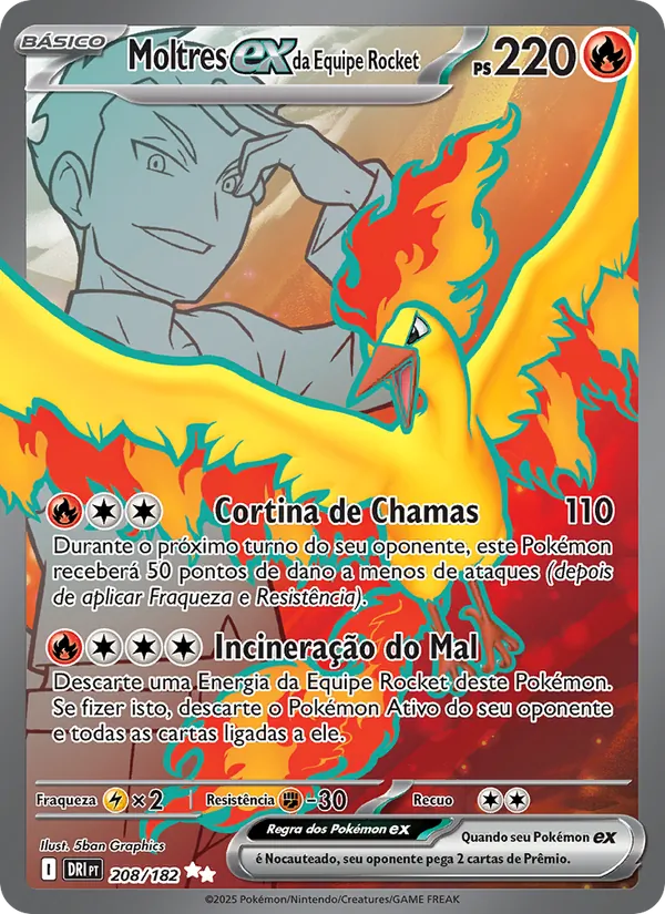 Moltres ex da Equipe Rocket (Destined Rivals #208/182)