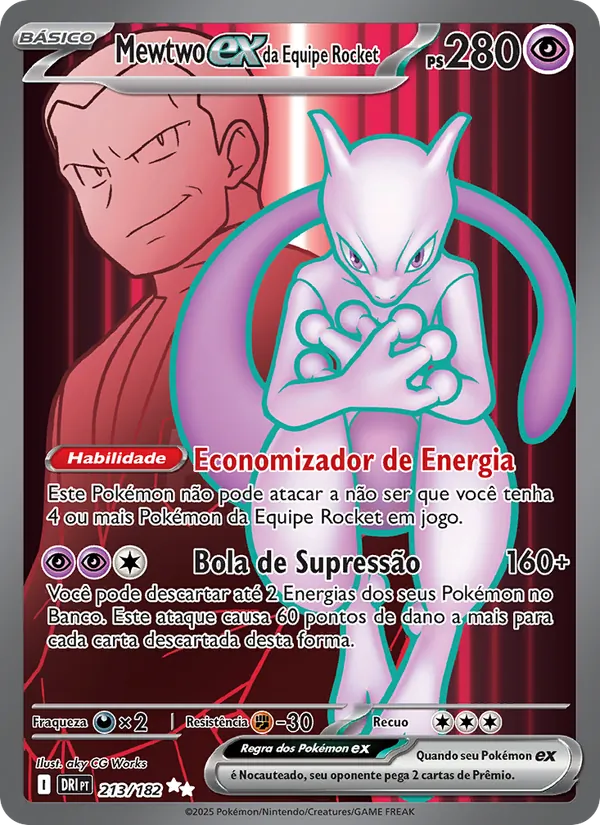 Mewtwo ex da Equipe Rocket (Destined Rivals #213/182)
