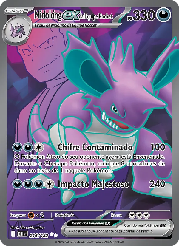 Nidoking ex da Equipe Rocket (Destined Rivals #216/182)