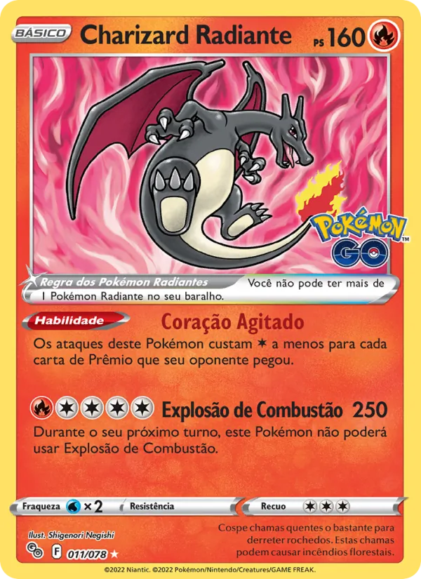 Charizard Radiante (Pokémon GO #011/78)