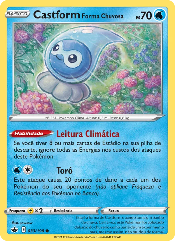 Castform Forma Chuvosa (Chilling Reign #33/198)