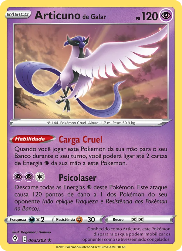Articuno de Galar (Evolving Skies #63/203)