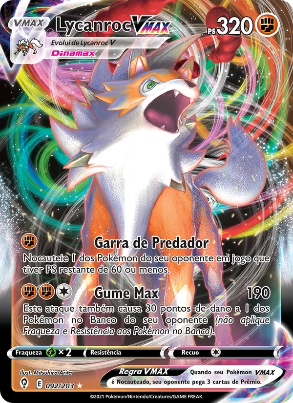 Lycanroc VMAX (Evolving Skies #92/203)
