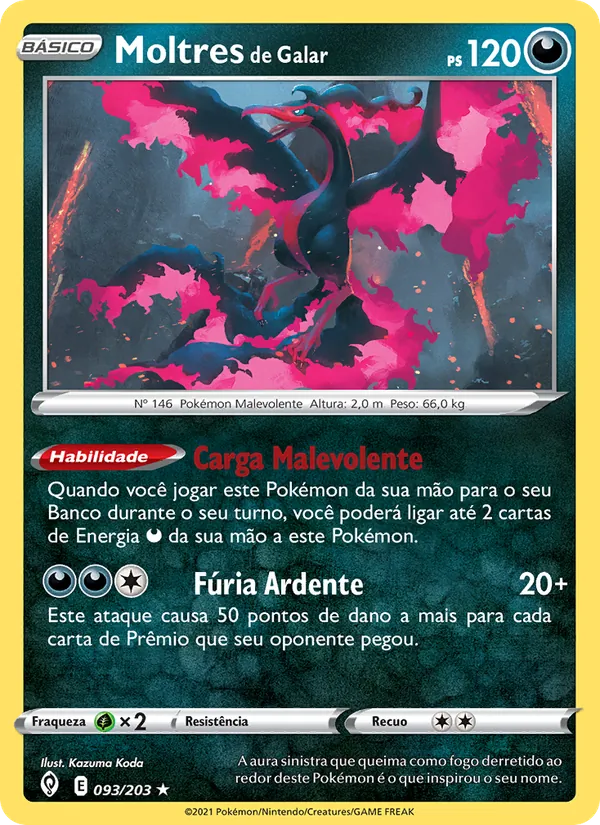 Moltres de Galar (Evolving Skies #93/203)